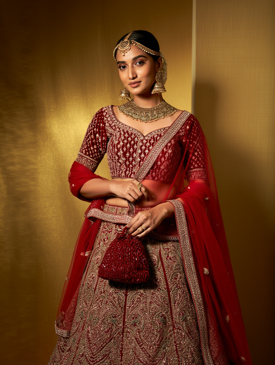 Rosa Potli Bag with Handle - Red (Copy) (Copy) (Copy) (Copy) (Copy)