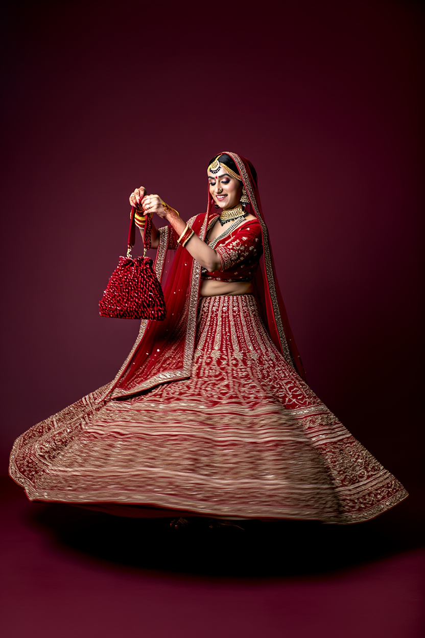 Rosa Potli Bag with Handle - Red (Copy) (Copy) (Copy) (Copy) (Copy)