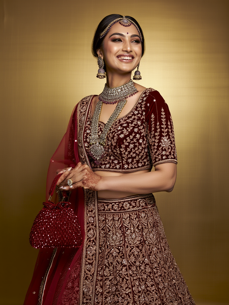 Rosa Potli Bag with Handle - Red (Copy) (Copy) (Copy) (Copy) (Copy)